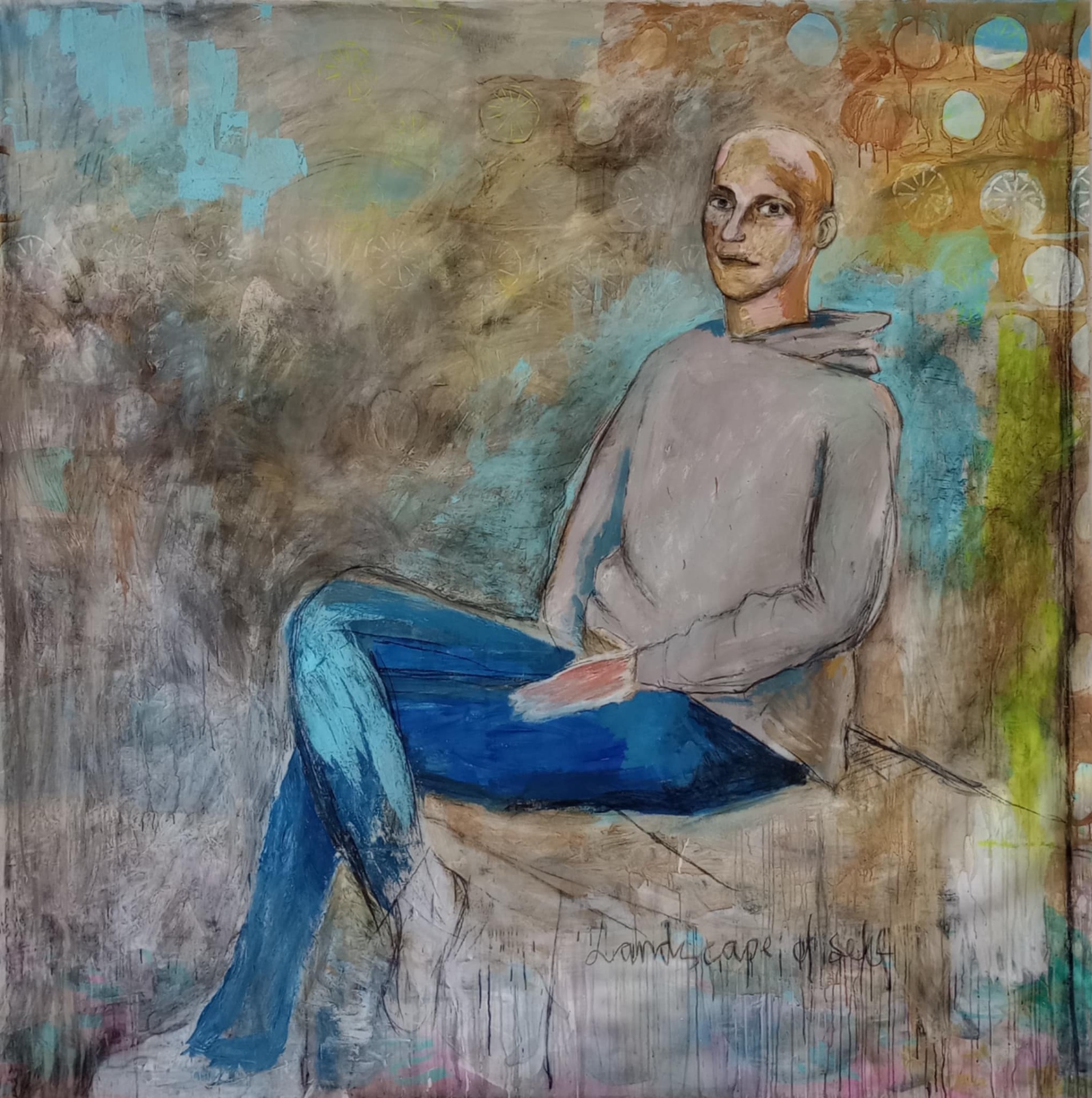 Landscape of self, Sture - Akryl, kol på linneduk. 2025
